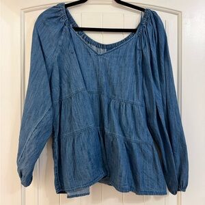 Old Navy Blue Denim Blouse